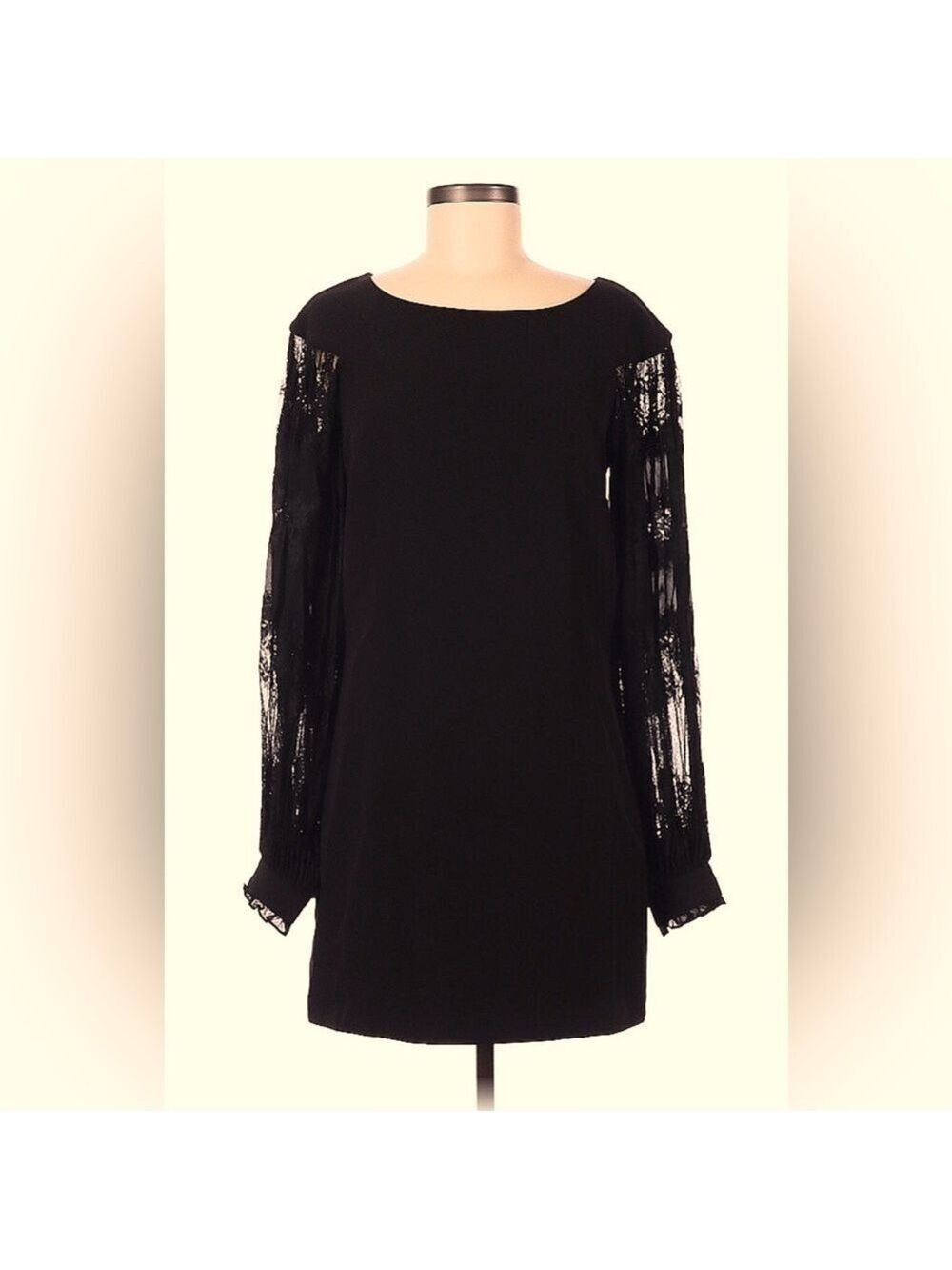 NWT $149 Laundry by Shelli Segal LBD with Lace Long Sleeves - dress sz 6